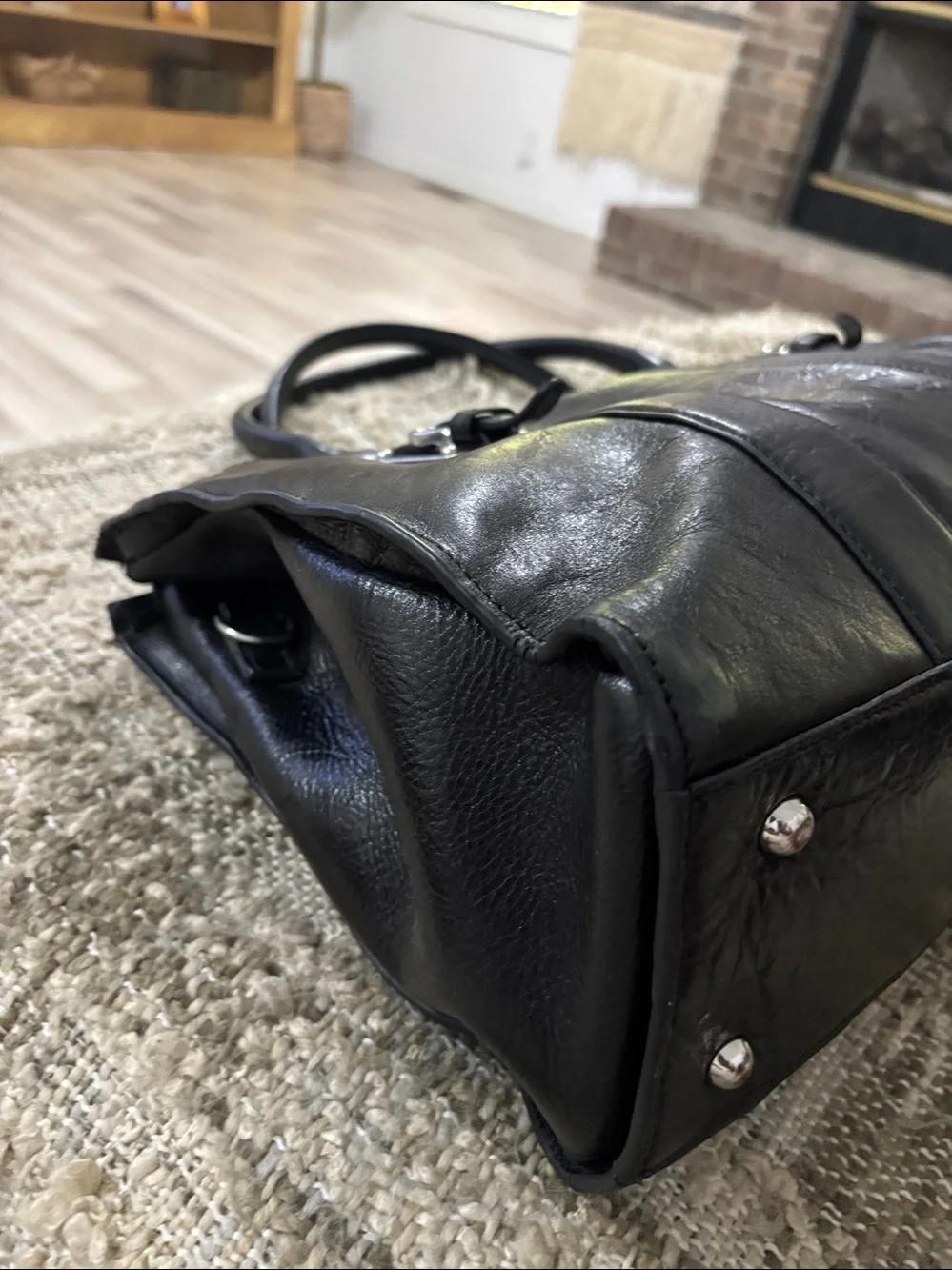WILSONS LEATHER Laptop/Briefcase Bag Black‎ Strap/Handle